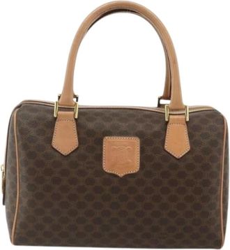 Celine Pre-owned Handbags, female, Brown, Size: ONE SIZE Pre-owned Vintage macadam boston bag