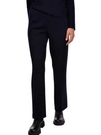 Gran Sasso Straight-Leg Black Wool Pants With Flared Hem