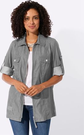 Casual Looks Blusenjacke CASUAL LOOKS, Damen, Gr. 36, light grau, denim, 100% Baumwolle, Jacken Blusenjacke