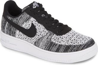 Nike Air Force 1 Flyknit 2.0 Basketball Sneaker in 001 Black/prpltm at Nordstrom, Size 7.5