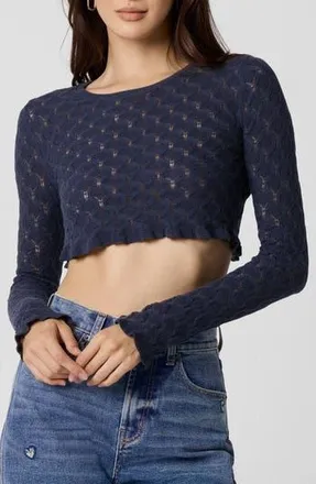 Florence By Mills Honeycomb Lace Knit Sweater in Ombre Blue at Nordstrom Rack, Size Large