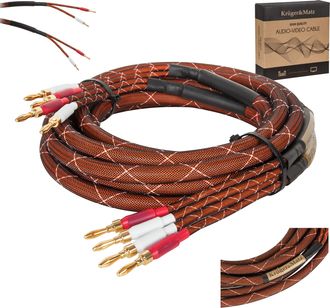 OEM Cable Para Altavoces De 5 M Con Conectores Banana, 2 Unidades, Cobre Cu Kruger&matz