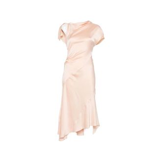 Victoria Beckham Midi Dresses, female, Pink, Size: 2XS Asymmetric Twist Dress