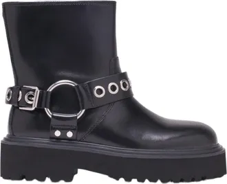 Maje Leather biker boots in Black at Nordstrom, Size 38