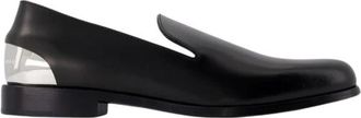 Alexander McQueen Loafer met metalen hak - Heren - Loafers - Zwart - 39 EU - Leer - Schoenen
