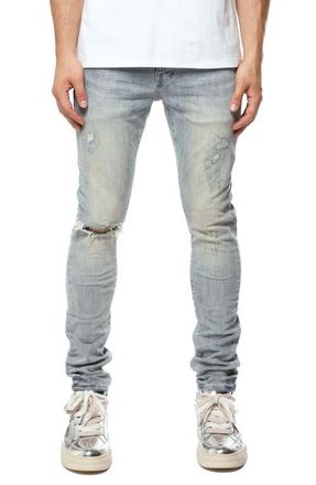 Purple Three Year Distressed Ripped Knee Skinny Jeans in Light Indigo at Nordstrom, Size 40