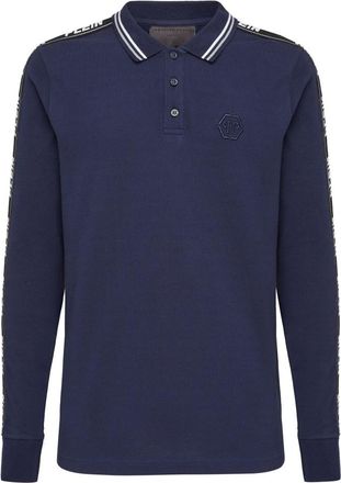 Philipp Plein Polo Shirt LS - Heren - Polos - Blauw - S - Katoen - Tops