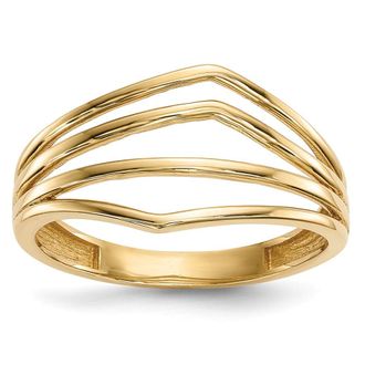 Diamond2Deal 14k Yellow Gold Polished 4-Bar Ring