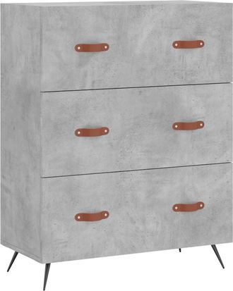 vidaXL C&oacute;moda Madera De Ingenier&iacute;a Gris Hormig&oacute;n 69,5x34x90 Cm Vidaxl