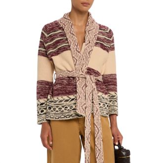 The Great. The Riding Cardigan In Rusted Red Multi