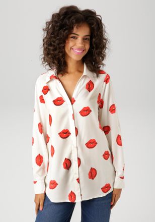 Aniston Aniston CASUAL mit verf&uuml;hrerischen Kussm&uuml;ndern bedruckt