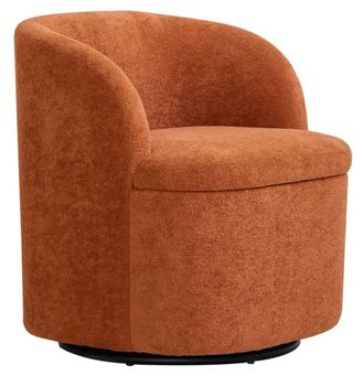 Nordlys Sill&oacute;n swivel y puf en tejido terracota