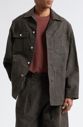 Song for the Mute Cotton Moleskin Barn Jacket in Black/brown at Nordstrom, Size 38 Us
