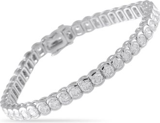 Luxury Bazaar 18K White Gold 9.50ct Diamond Tennis Bracelet MF03-060526