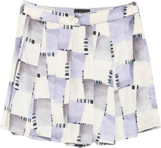 Emporio Armani Short Skirts, female, Multicolor, Size: XS Check print satin culottes