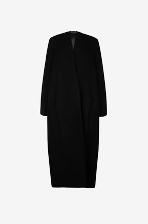 Toteme Langer Mantel aus Flanell mit ausgestellten &Auml;rmeln