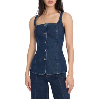 Good American Stretch Denim Vest in Indigo1169 at Nordstrom, Size X-Small