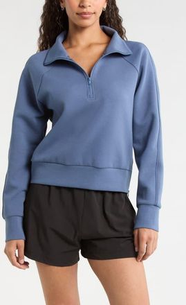 Zella Sporty Half Zip Sweatshirt in Blue Vintage at Nordstrom, Size Xx-Large