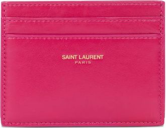 Saint Laurent card wallet - women - Calf Leather - One Size - Pink