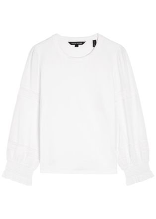 Veronica Beard Bellamie Lace-trim Stretch-cotton top - White - S (UK8-10 / S)