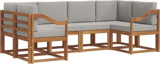 vidaXL Conjunto De Sof&aacute;s De Exterior 6 Uds. Gris Natural Y Claro Vidaxl