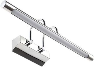 OEM Espejo De Ba&ntilde;o Led De 48 Cm, 8 W, Luz Blanca C&aacute;lida, Giratorio, Resistente Al Agua, Cromado Blanco