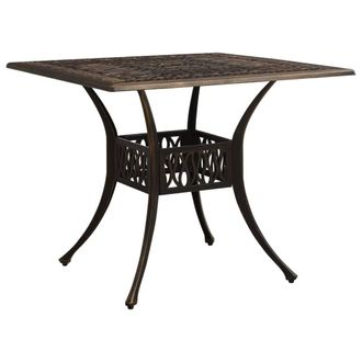 Berkfield Home Garden Table Bronze 90x90x73 cm Cast Aluminium in Brown | Size: 90 x 90 x 73 cm