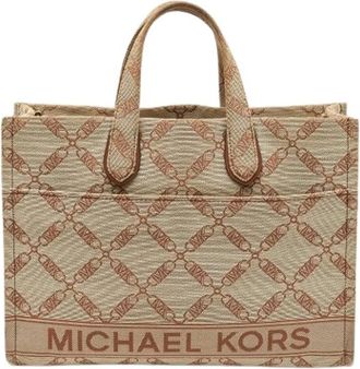 Michael Kors Pre-owned Tote Bags, female, Beige, Size: ONE SIZE Pre-owned Canvas Tote Bag
