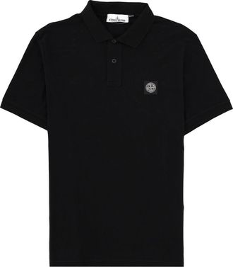 Stone Island Slim Fit Logo Cotton-Blend Polo Shirt