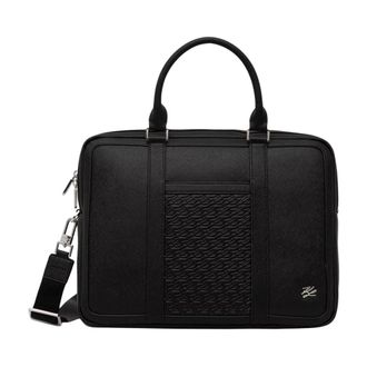 Karl Lagerfeld Tassen, Heren, Zwart, ONE Size, Polyester, K/Autograph Briefcase