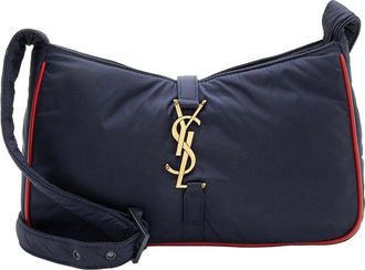 Saint Laurent Blue Nylon Le 5 A 7 Shoulder Bag (Authentic Pre-Loved)