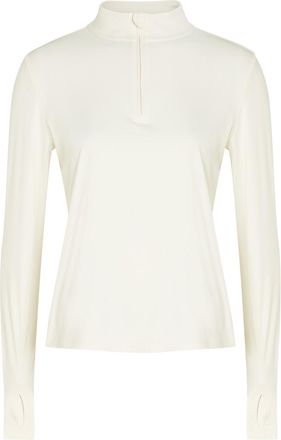 Tala Ultralite Half-zip Stretch-jersey gym top - Ivory - XL (UK16 / XL)