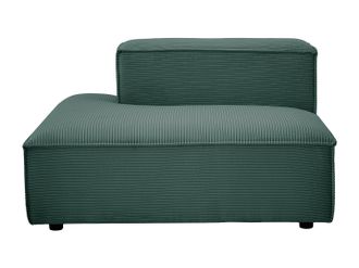 Vente-Unique Chaise longue sinistra in velluto a coste verde - RUZOLO
