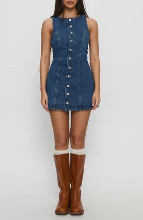 Princess Polly Yumiko Denim Skirted Romper in Blue at Nordstrom, Size 10