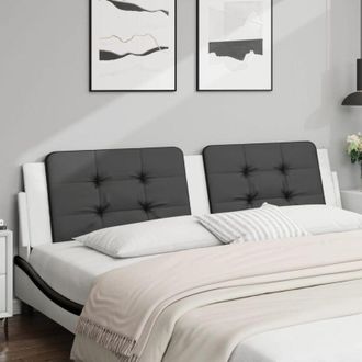 vidaXL Cuscino Testiera Nero e Bianco 200 cm in Similpelle - Vidaxl