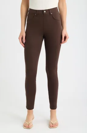 Hue Ultrasoft Denim Leggings in Espresso at Nordstrom, Size X-Large