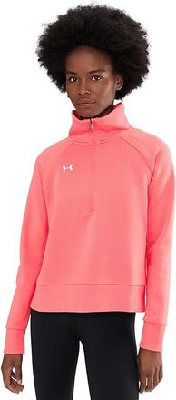 Under Armour Rival Fleece 1/2 Zip Womens Clothing Bittersweet Pink/White : LG (US 12-14), Fleece/Polyester