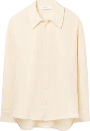 S&eacute;fr Wes Shirt - Heren - Casual Overhemden - Beige - L - Katoen - Overhemden
