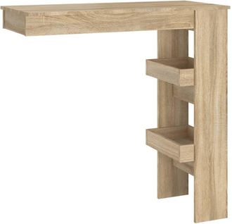 vidaXL Mesa De Bar De Pared Contrachapada Roble Sonoma 102x45x103,5cm Vidaxl