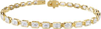 Diamond2Deal 18k Vermeil Plated Silver 7.75 Ct Radiant Cut Lab Grown Diamond Tennis Bracelet 7