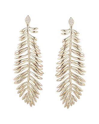 Eyecandy LA Eye Candy La Seoul Cz Feather Drop Earrings