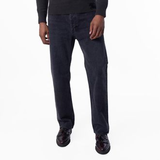 Saint Laurent Black Denim Loose-Fit Jeans, Waist Size 33