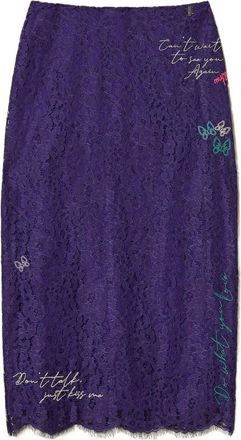 Twin-Set Gonna midi in pizzo - Viola