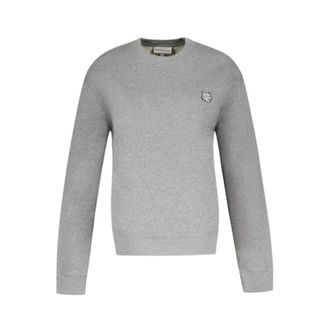 Maison Kitsuné Hoodies & sweatvesten, Heren, Grijs, S, Katoen, Fox Head Patch Comfort Sweatshirt