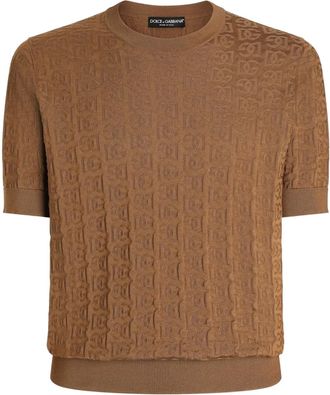 Dolce & Gabbana logo-jacquard T-shirt - Neutrals