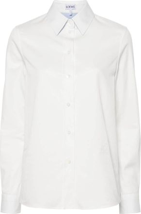 Loewe Anagram-motif cotton shirt - women - Cotton/Cotton/Polyester - 34 - White