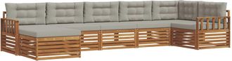 vidaXL Conjunto De Sof&aacute;s De Exterior 7 Uds. Gris Natural Y Claro Vidaxl