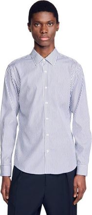 Sandro Striped shirt in Midnight Blue at Nordstrom, Size Xx-Large