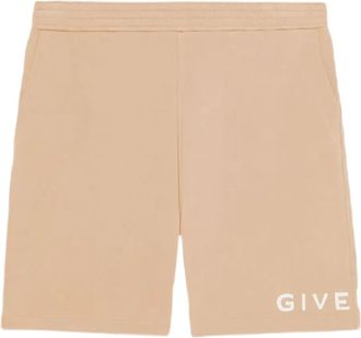 Givenchy Shorts met geborduurd logo en elastische taille - 280 BEIGE