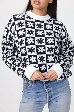 Lisa Says Gah Emma Sweater In Black/white